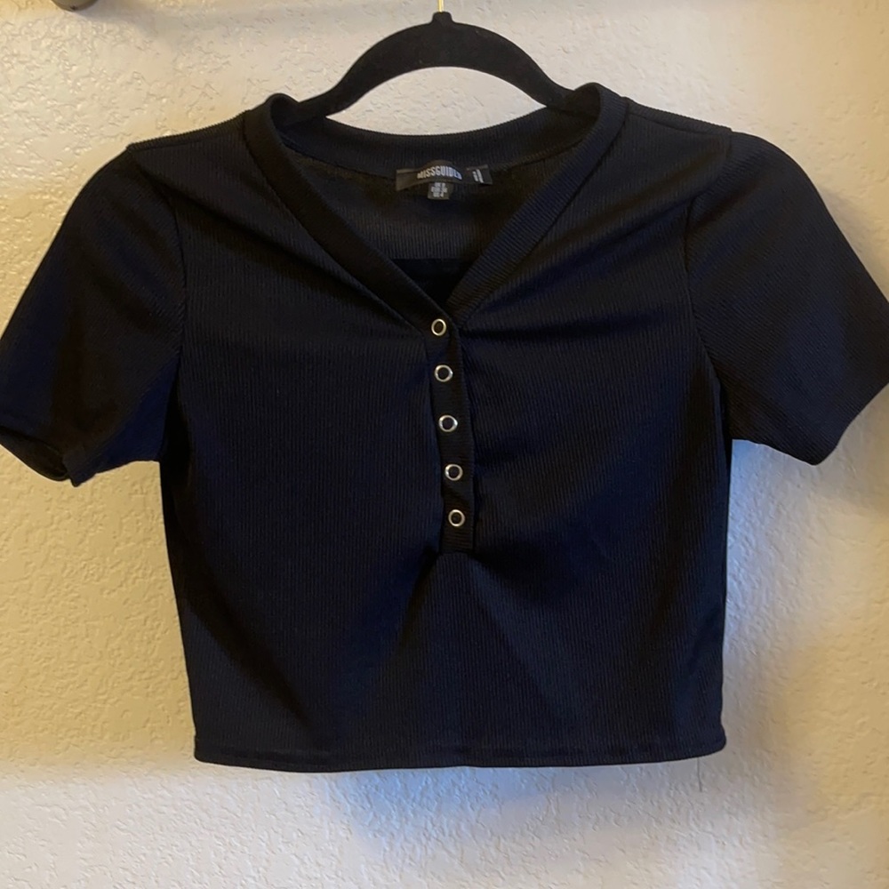 Missguided snap button crop top